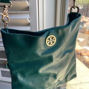 Tory Burch Emerald Leather Cross Body/Shoulder Bag
